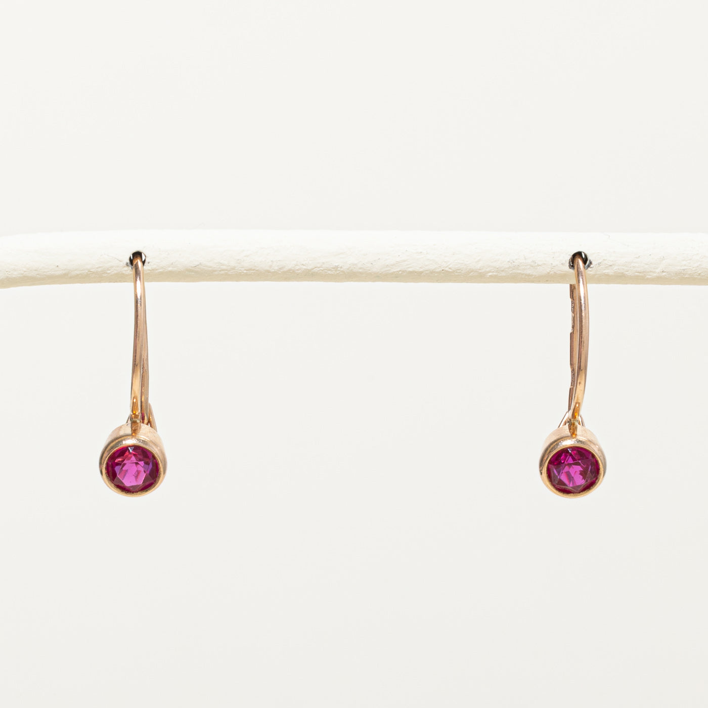 1977 Odesa Synthetic Ruby Drop Earrings | 0.70ctw