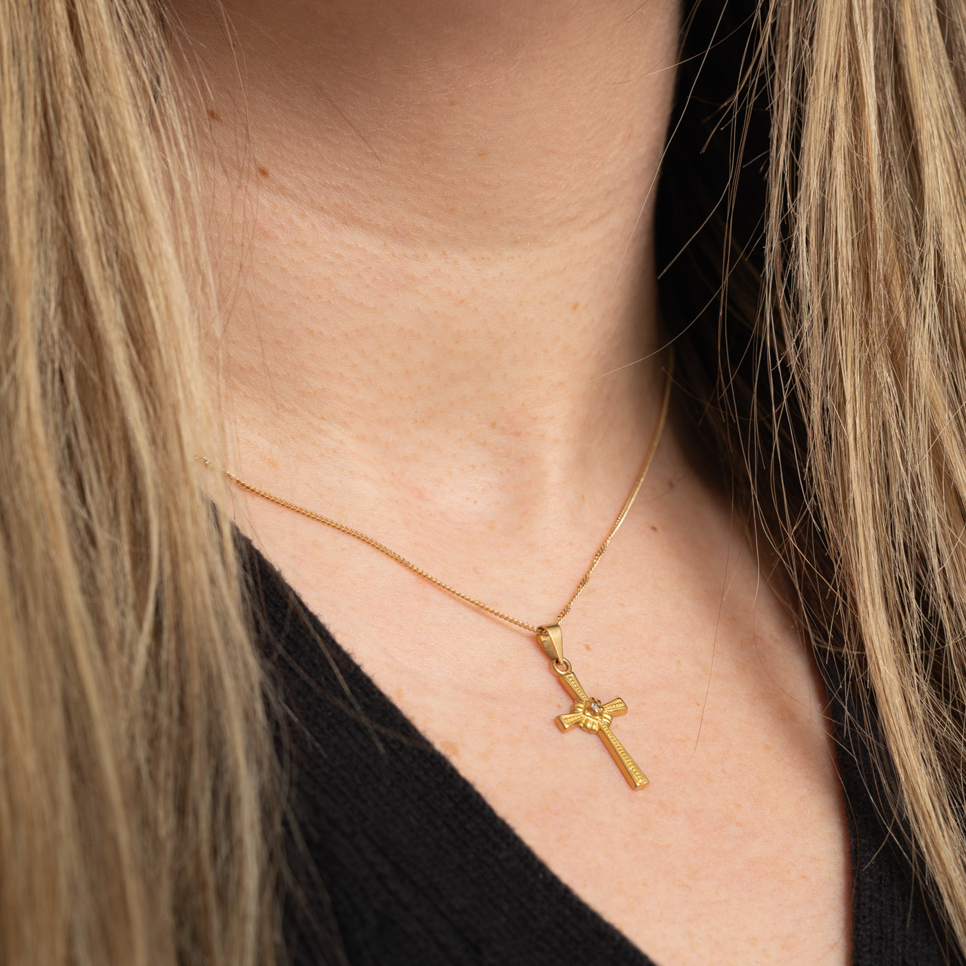Diamond Ornate Cross Pendant