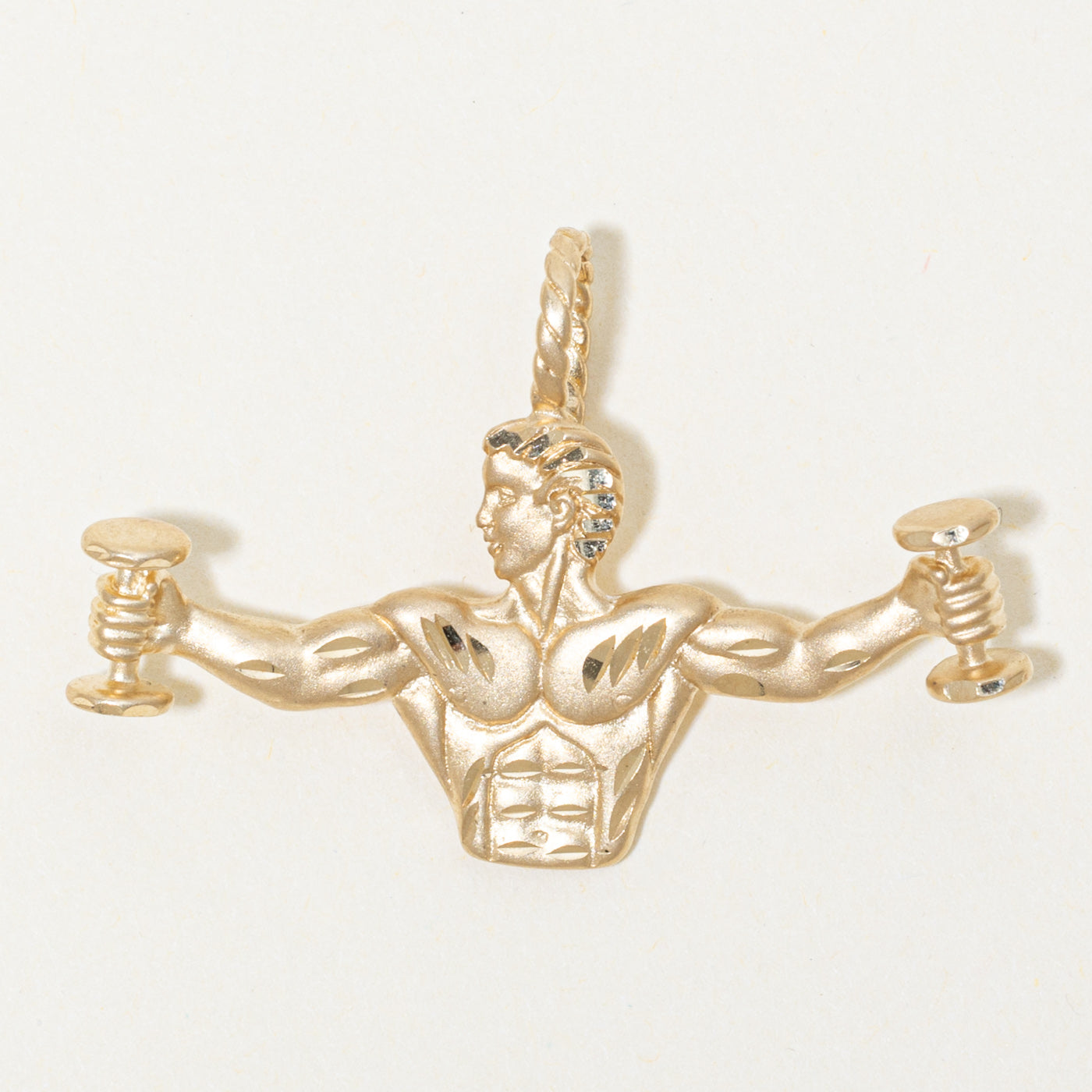 14k Bodybuilder Pendant