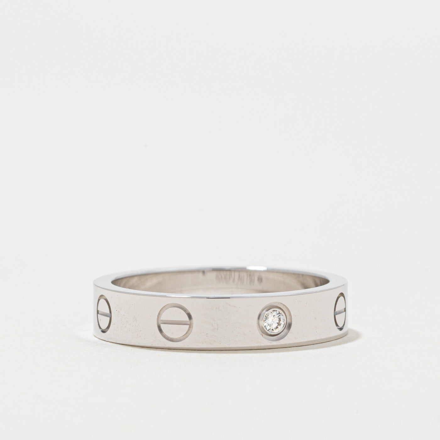 'Cartier' Love Ring, Small Model, 1 Diamond | 4mm | 0.02ct | SZ 6.25
