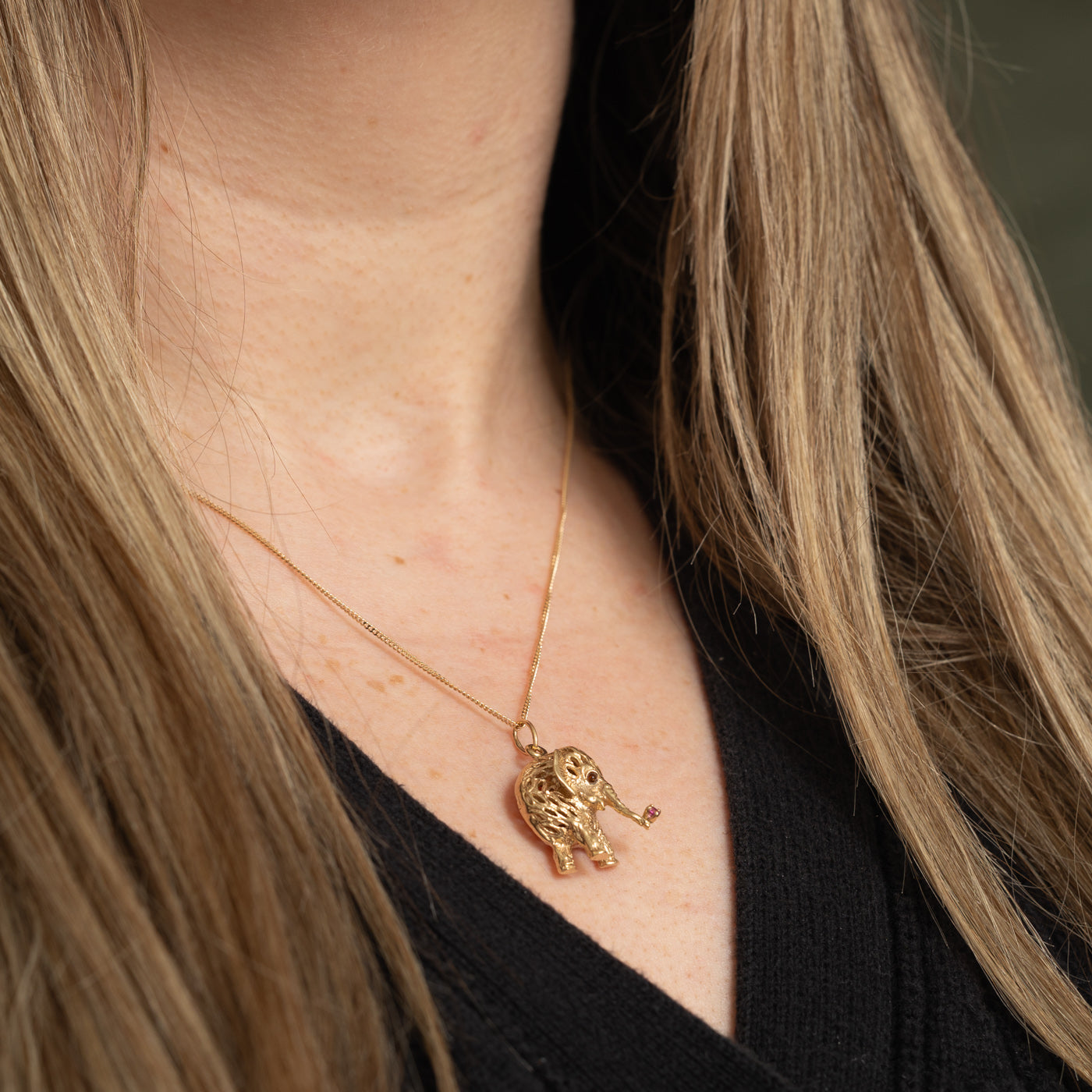 14k Openwork Elephant Charm