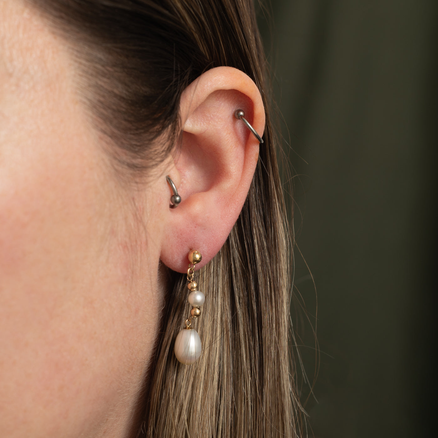 14k Pearl Drop Earrings