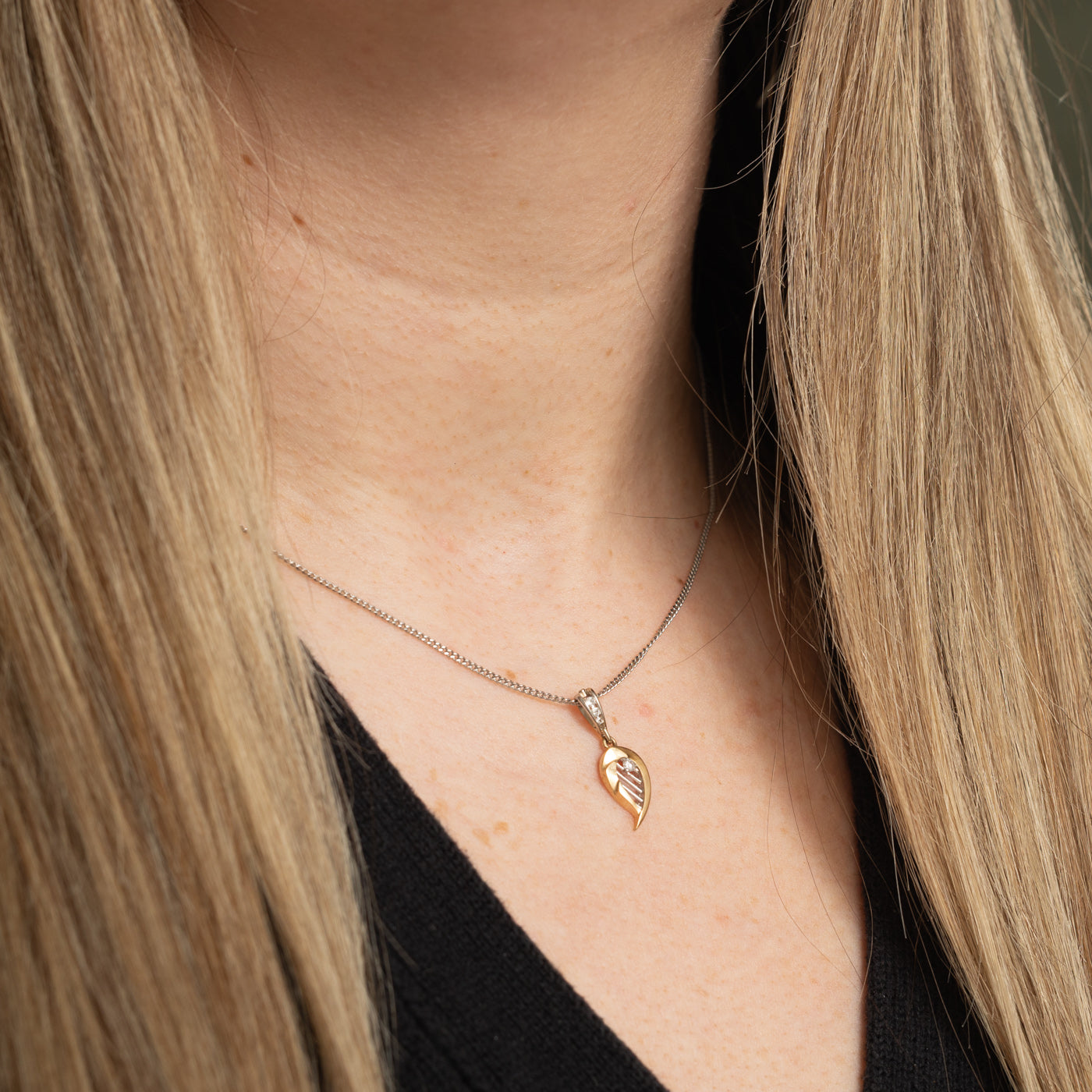 14k Diamond Geometric Pendant