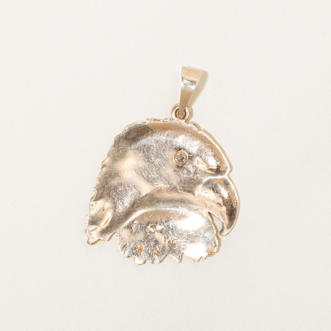 10k Diamond Eagle Head Pendant