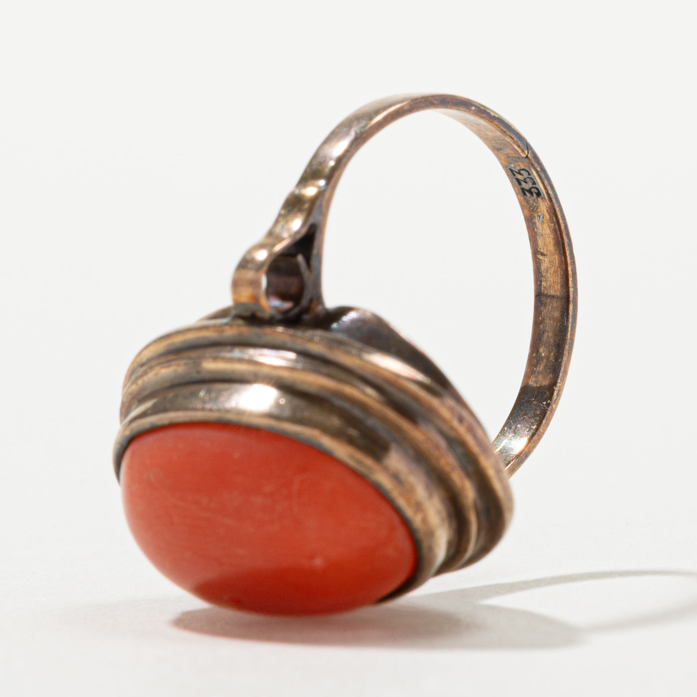 Bezel Set Coral Cocktail Ring | 6.00ct | SZ 6.75