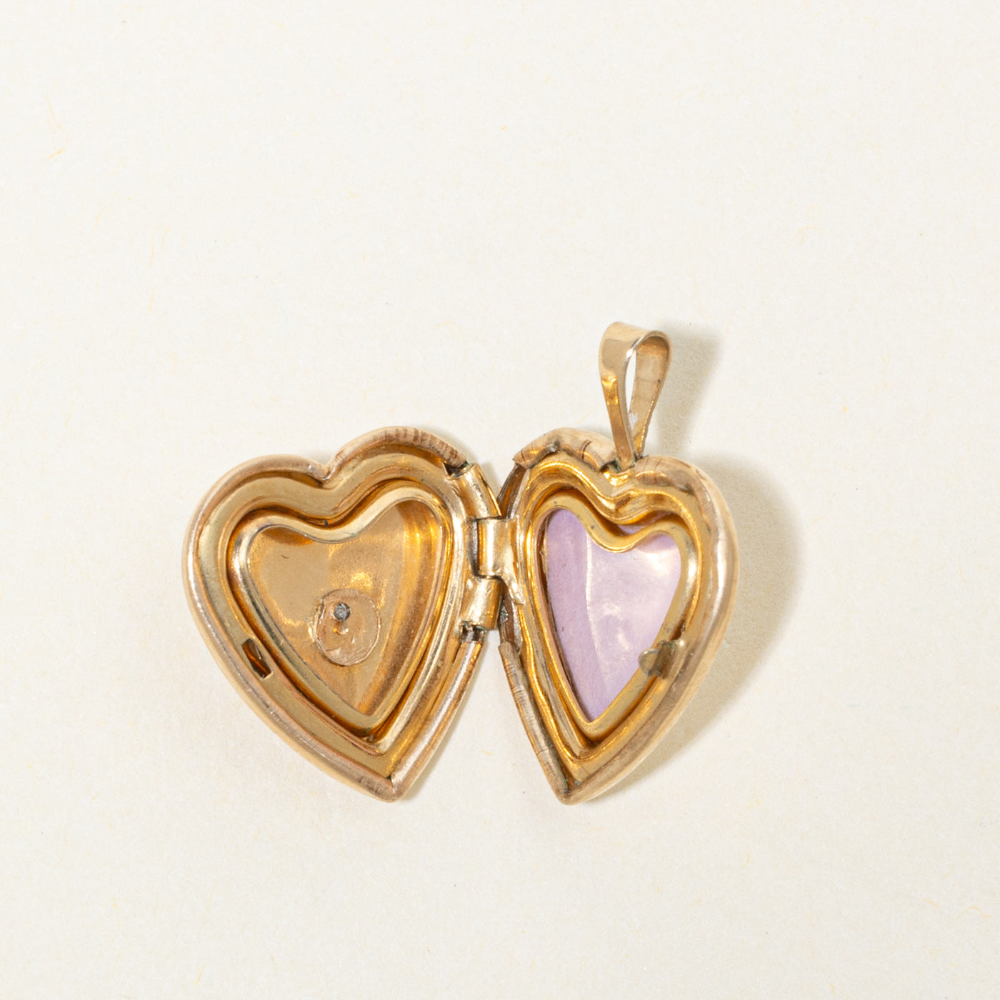 10k Star Set Diamond Heart Locket