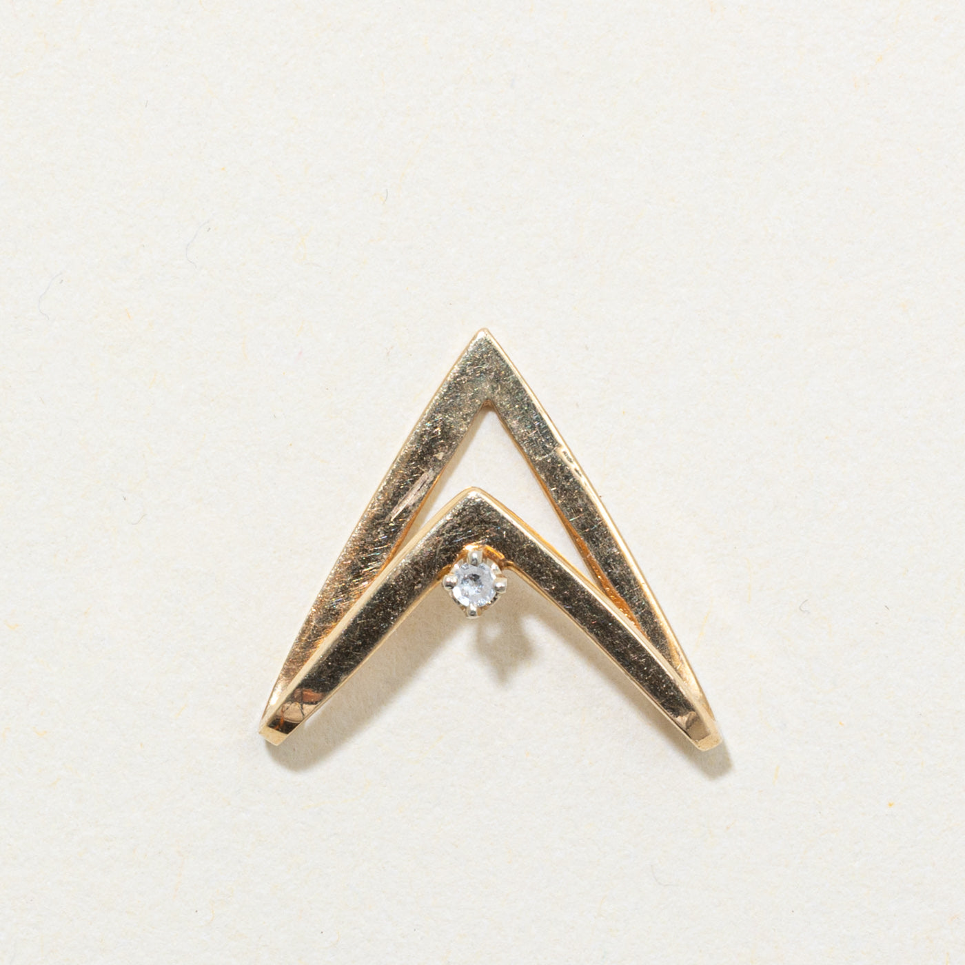 14k Diamond Chevron Pendant