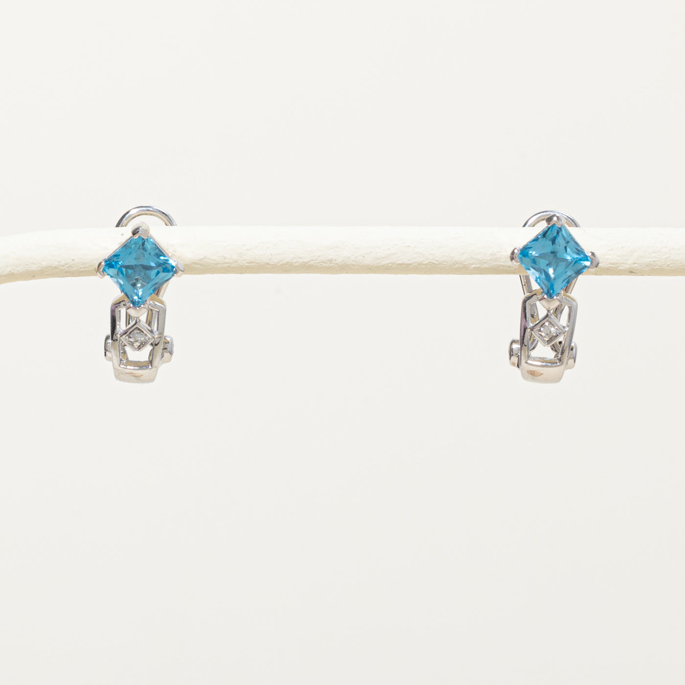10k Topaz & Diamond Earrings | 1.20ctw, 0.02ctw