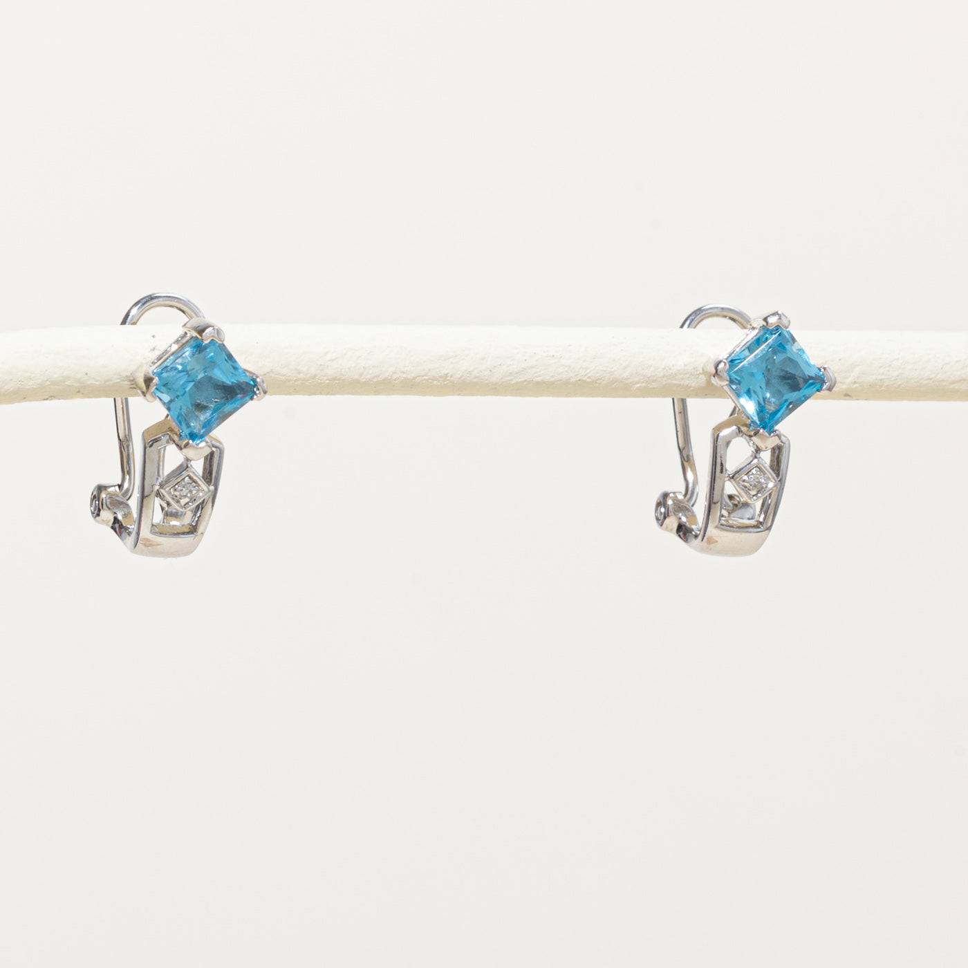 10k Topaz & Diamond Earrings | 1.20ctw, 0.02ctw