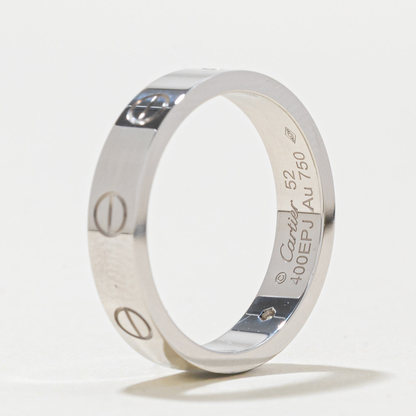 'Cartier' Love Ring, Small Model, 1 Diamond | 4mm | 0.02ct | SZ 6.25