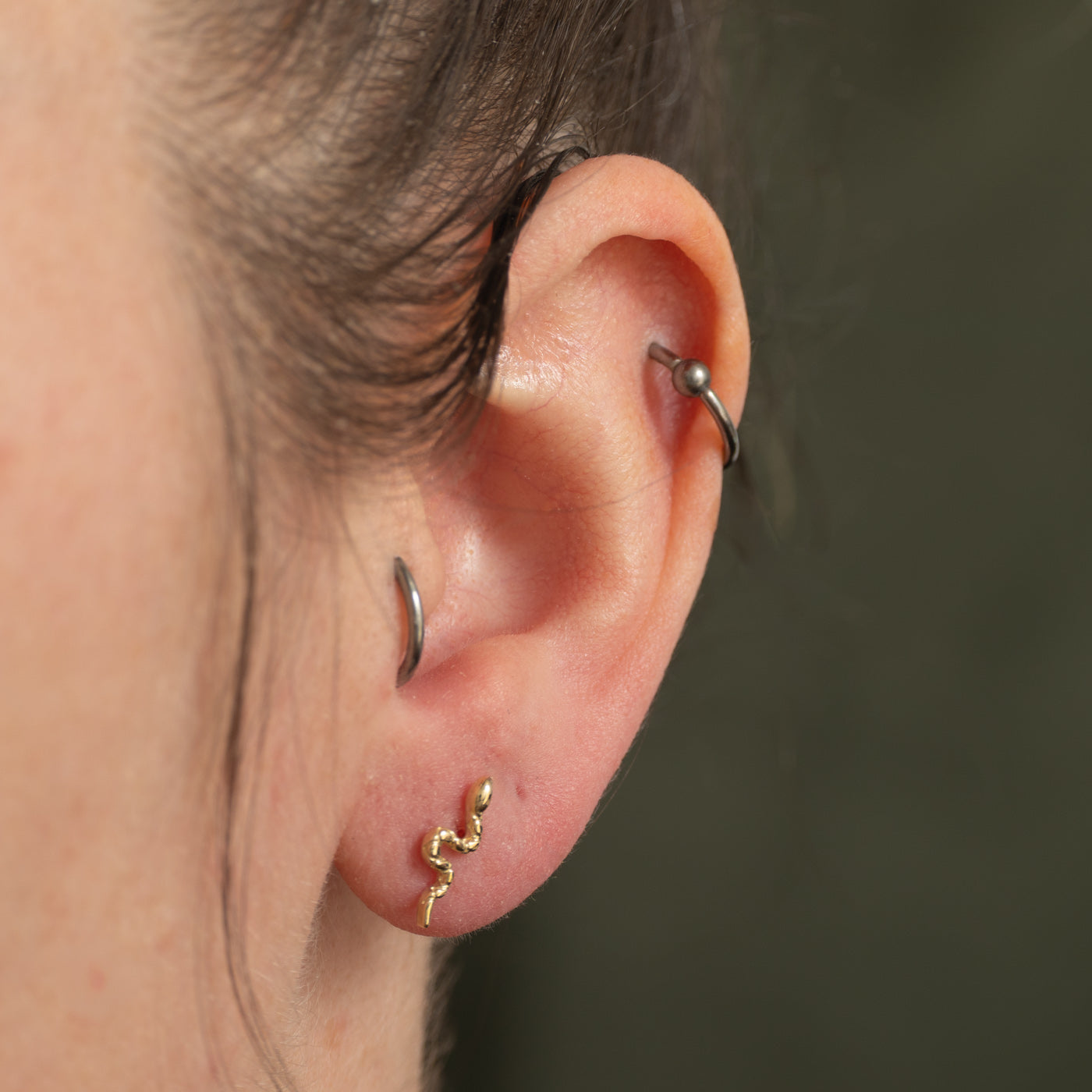 '100 Ways' 10k Snake Stud Earrings