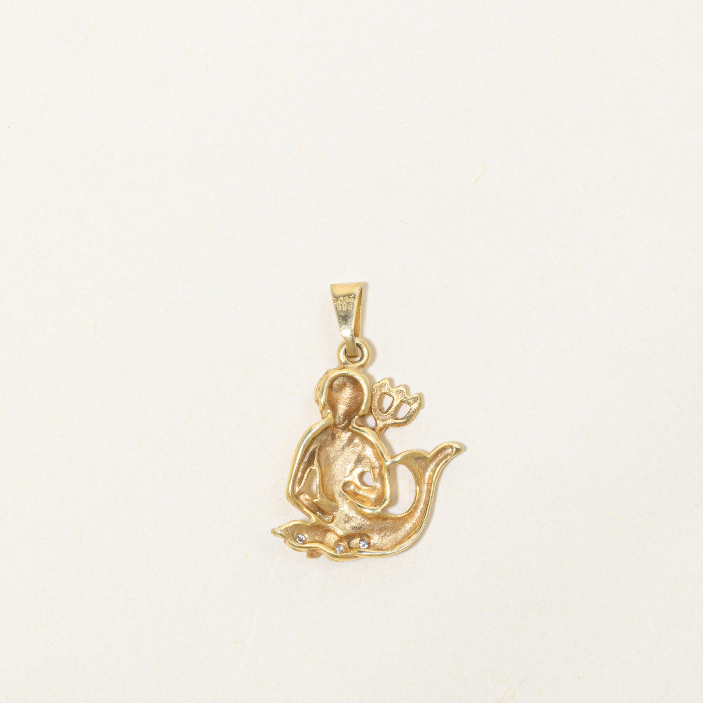14k Aquarius Poseidon Zodiac Pendant