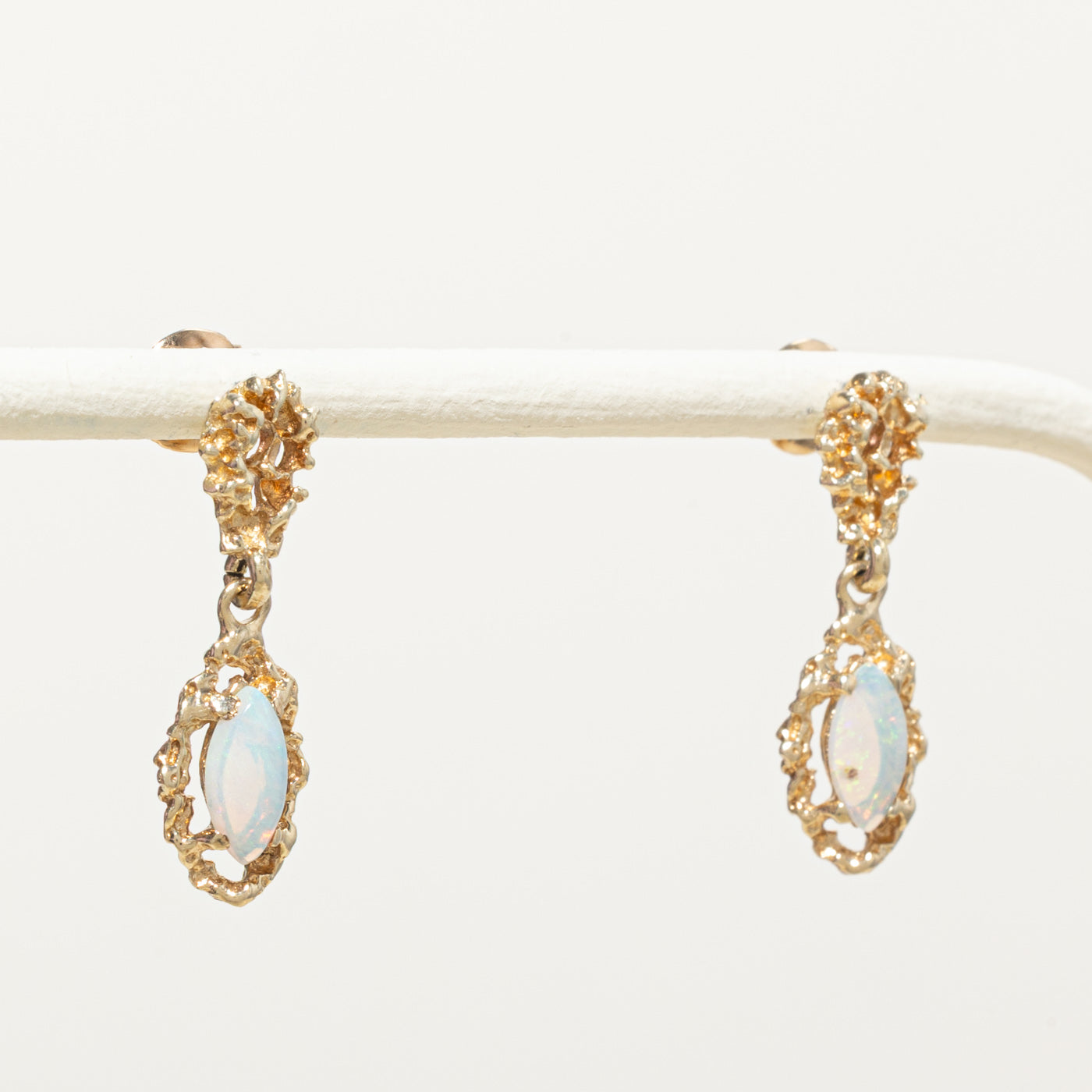 14k Opal Nuggety Drop Earrings | 0.50ctw