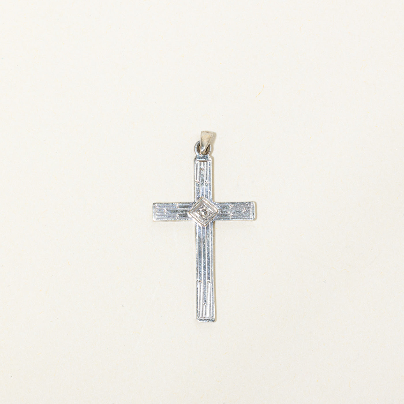 Diamond Engraved Cross Pendant