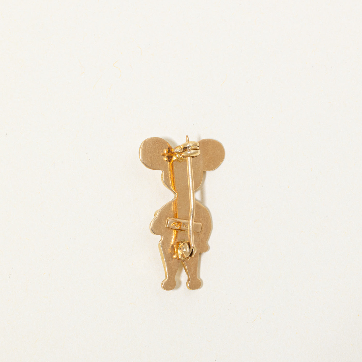 Italian 18k Topo Gigio Mouse Brooch