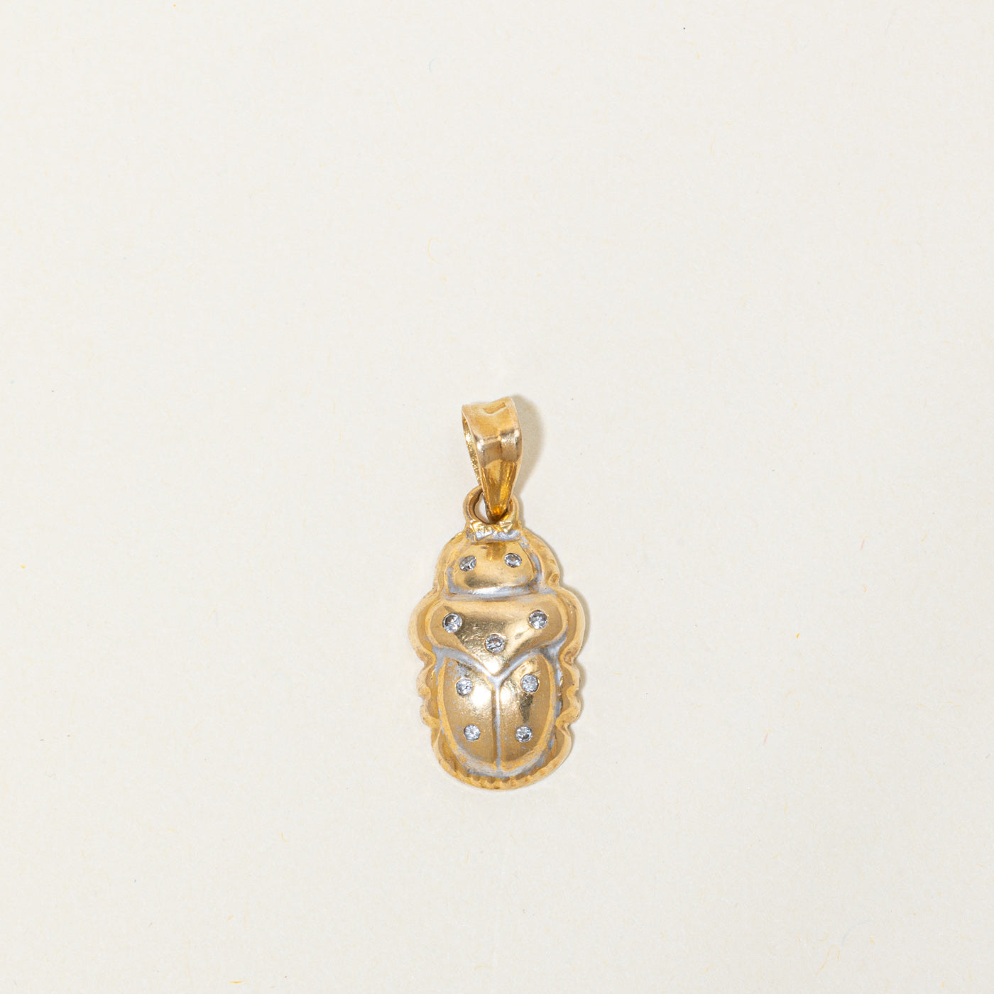 19k Diamond Scarab & Ankh Cross Pendant