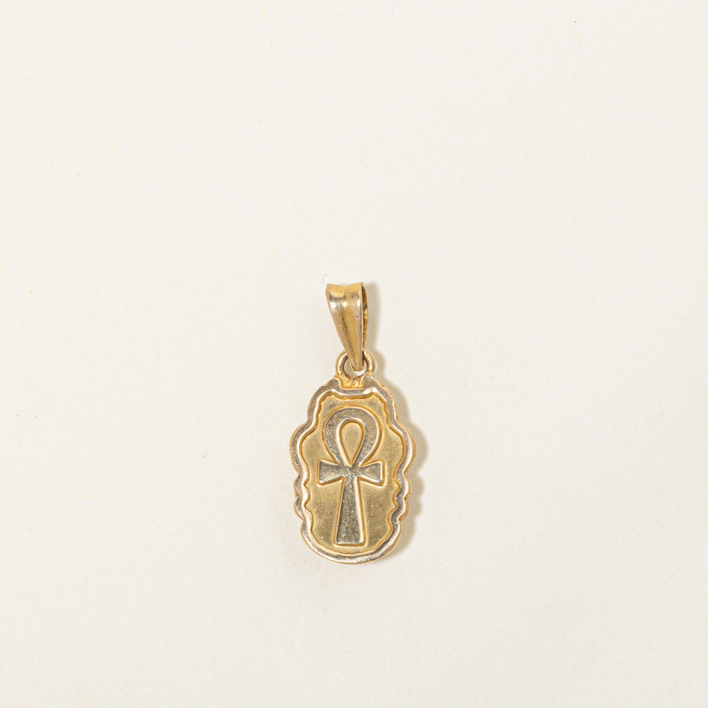 19k Diamond Scarab & Ankh Cross Pendant