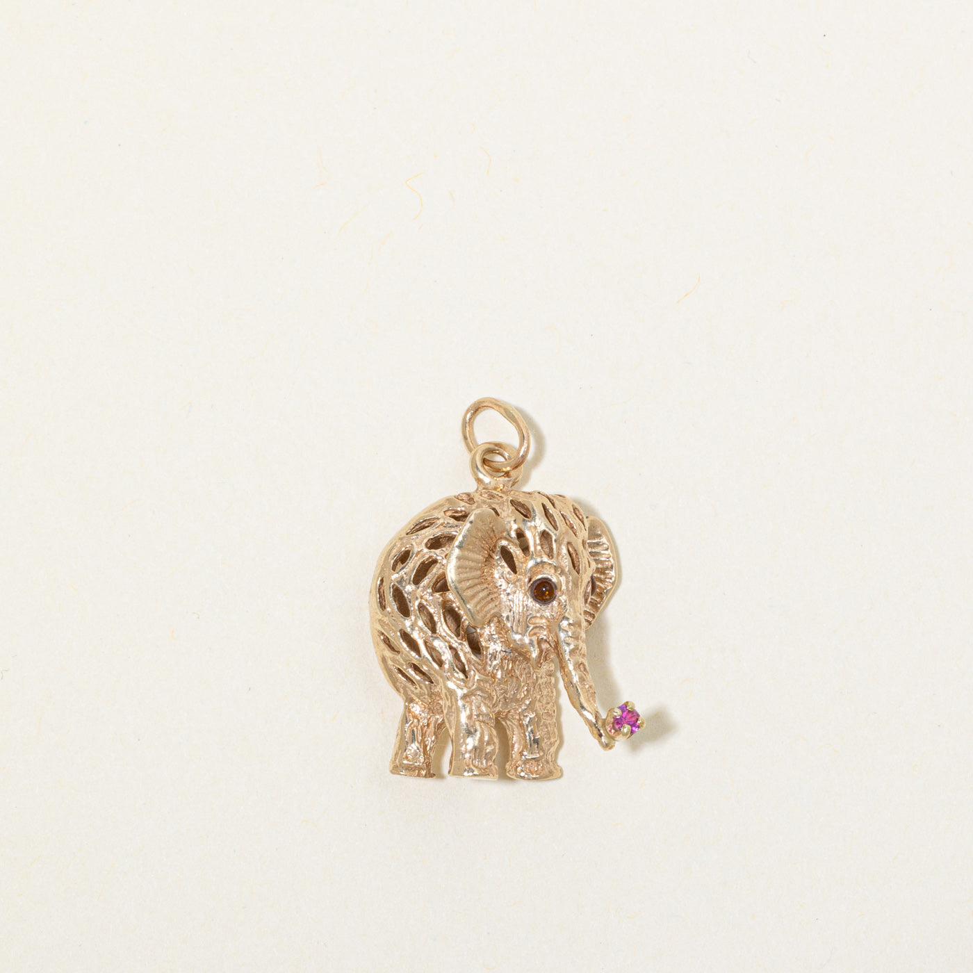 14k Openwork Elephant Charm