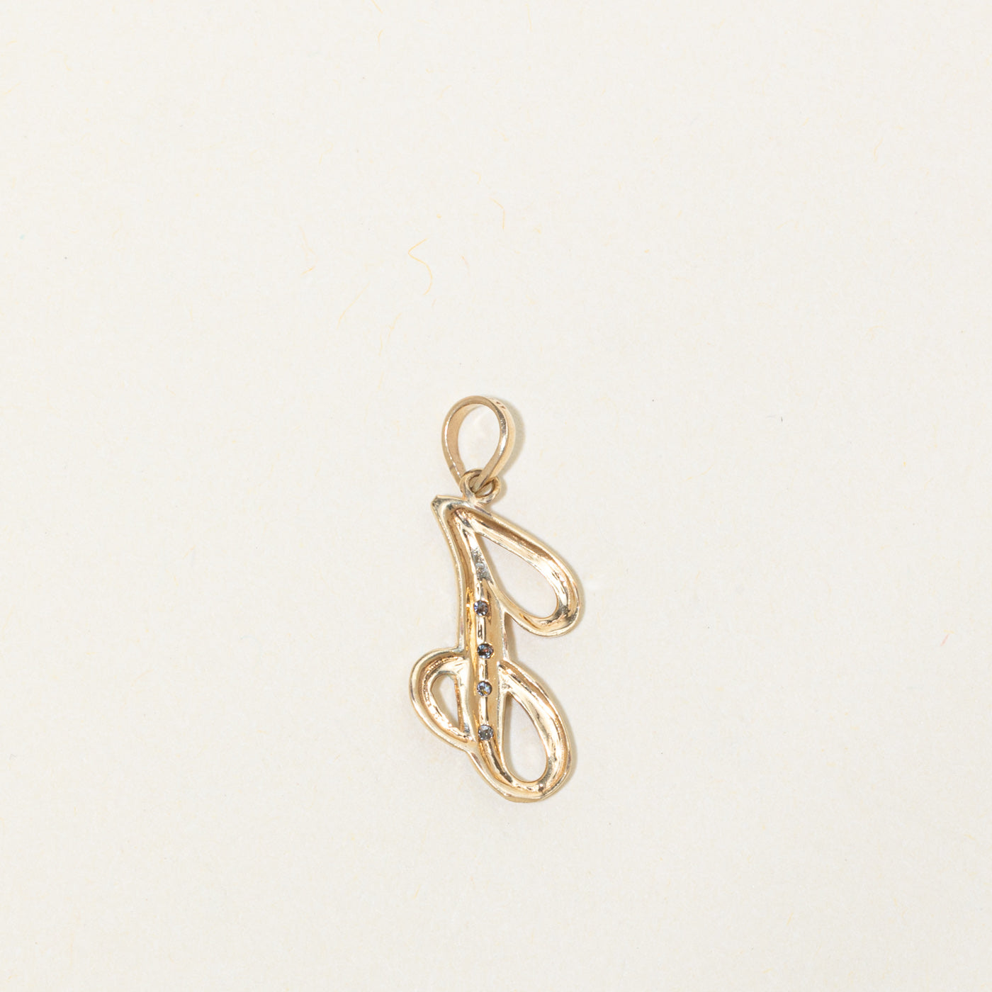 10k Diamond "J" Initial Pendant