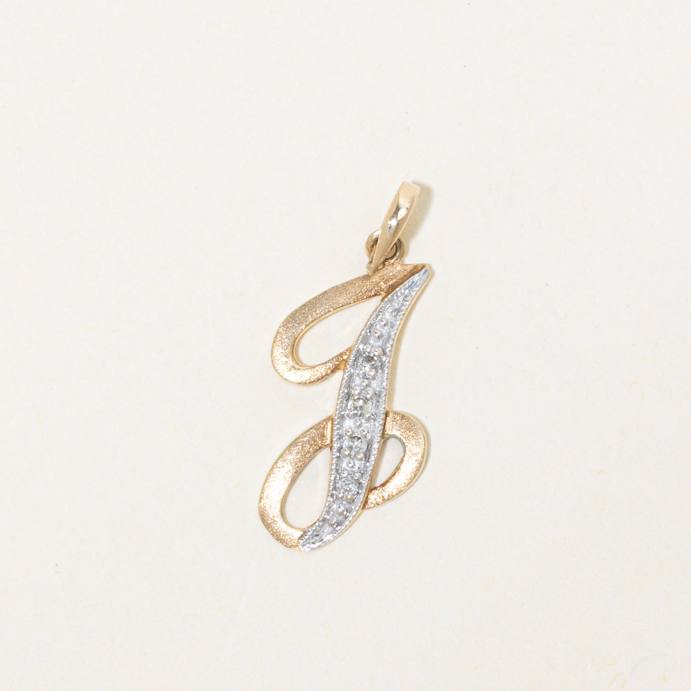 10k Diamond "J" Initial Pendant