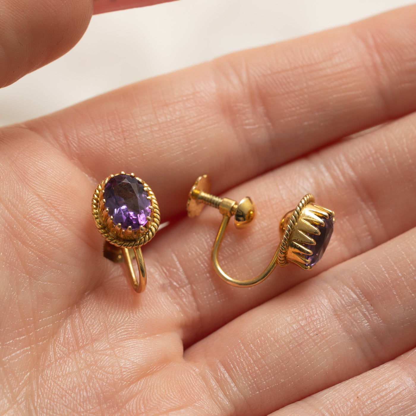 14k Amethyst Screw Clip On Earrings | 2.00ctw