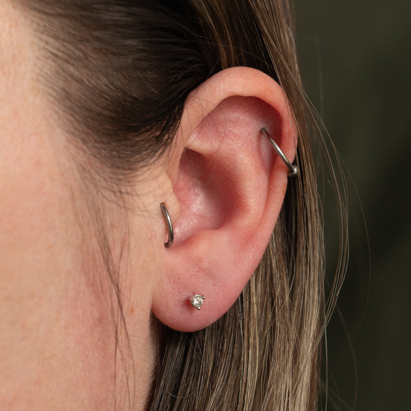 14k Round Brilliant Diamond Stud Earrings | 0.12ctw