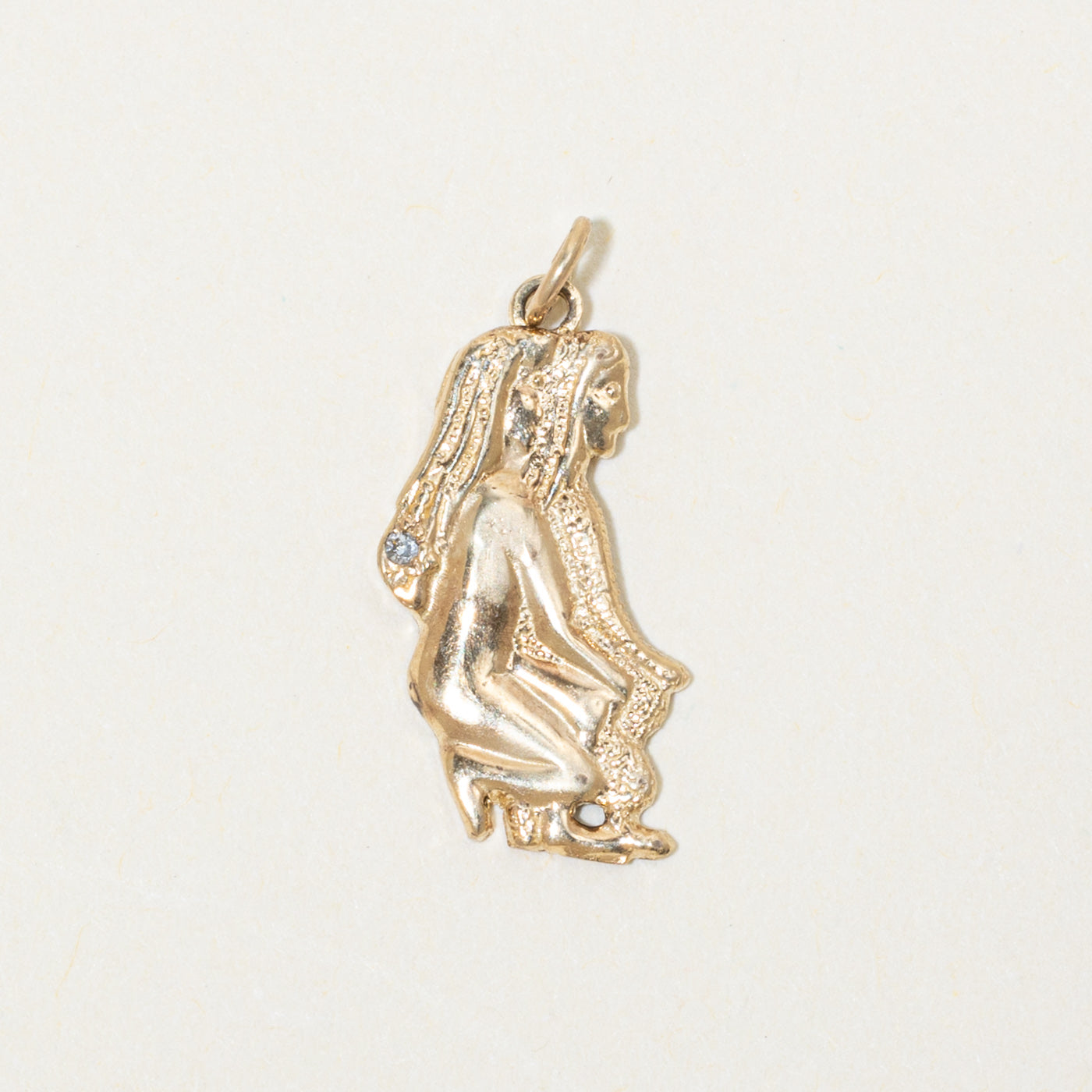 10k Diamond Aquarius Zodiac Charm