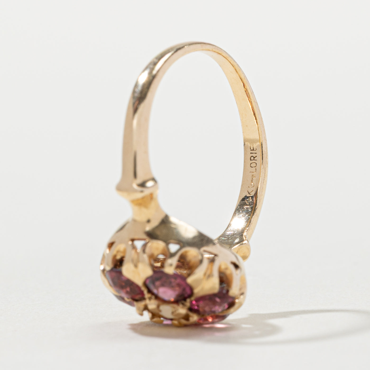 Antique 14k Garnet & Pearl Daisy Ring | 1.02ctw | SZ 5.25