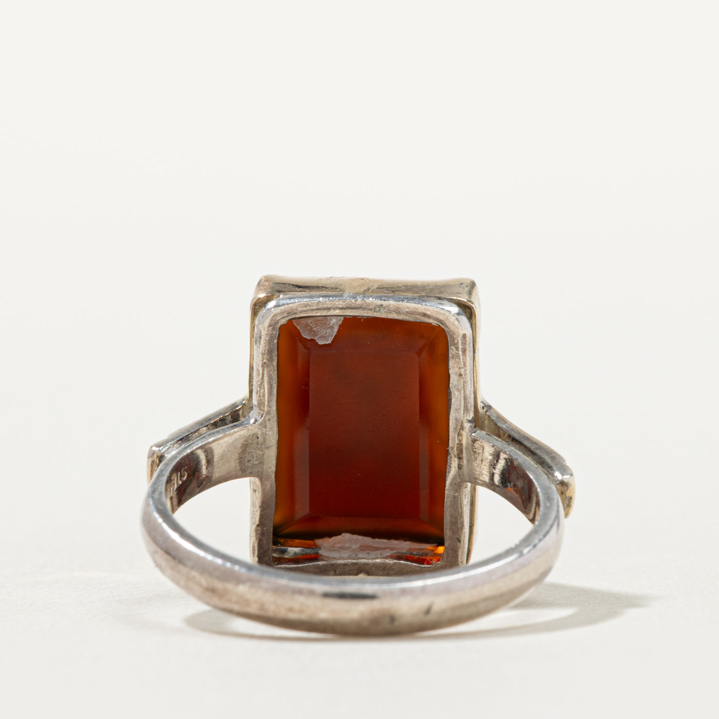 10k Gold Topped Silver Classical Carnelian Intaglio Ring | 5.00ct | SZ 7