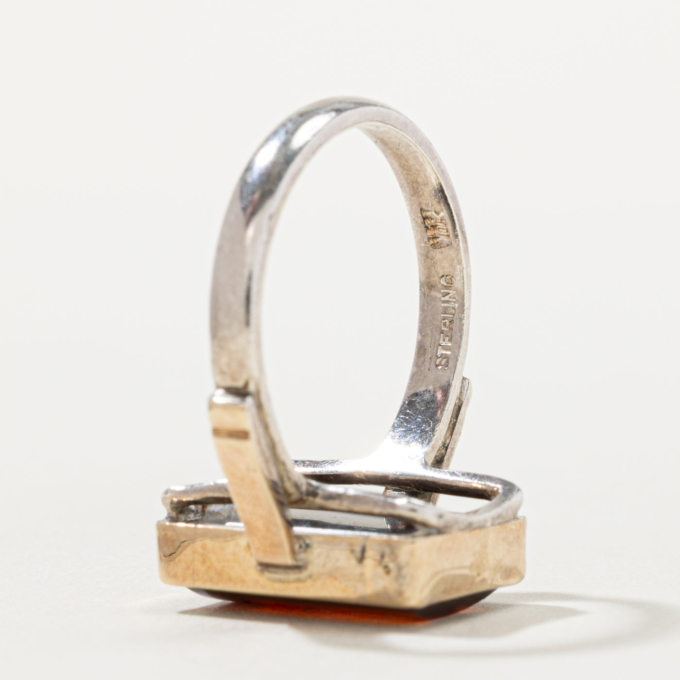 10k Gold Topped Silver Classical Carnelian Intaglio Ring | 5.00ct | SZ 7