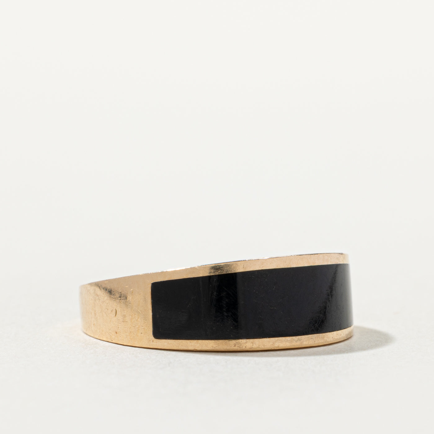 14k Onyx Inlay Band | 4.00ct | SZ 7.5