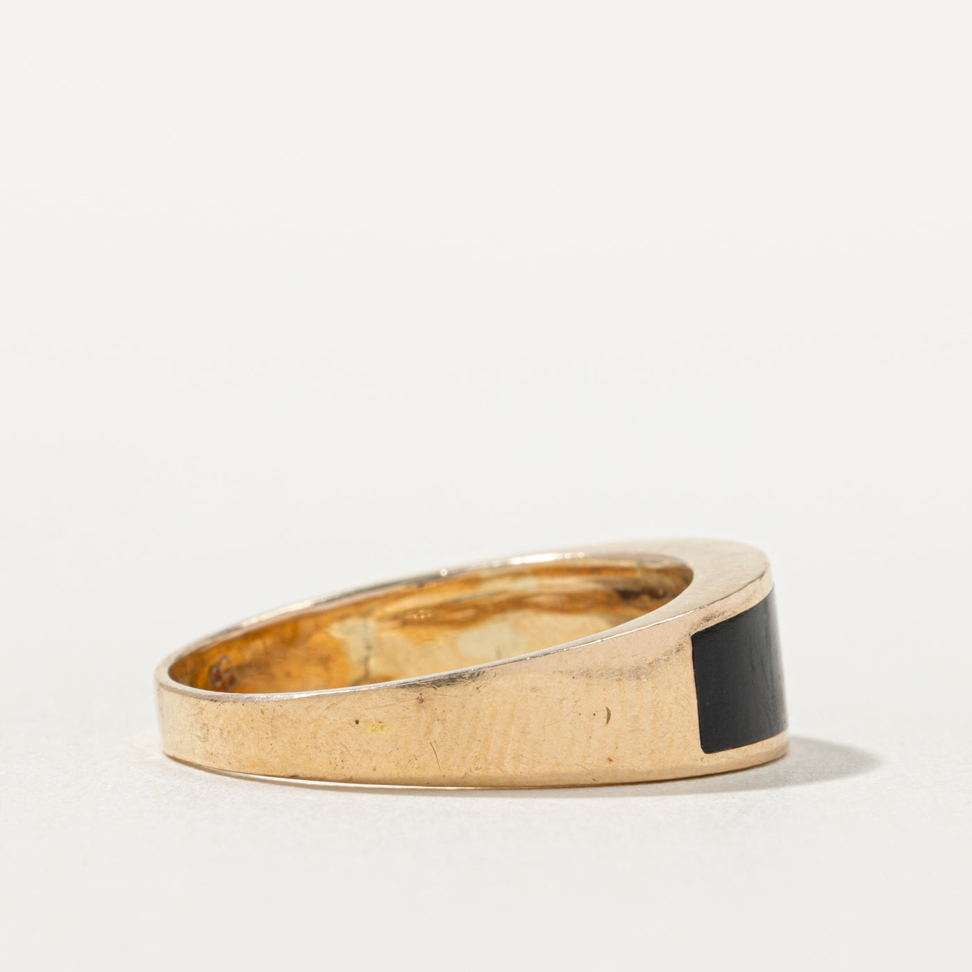 14k Onyx Inlay Band | 4.00ct | SZ 7.5
