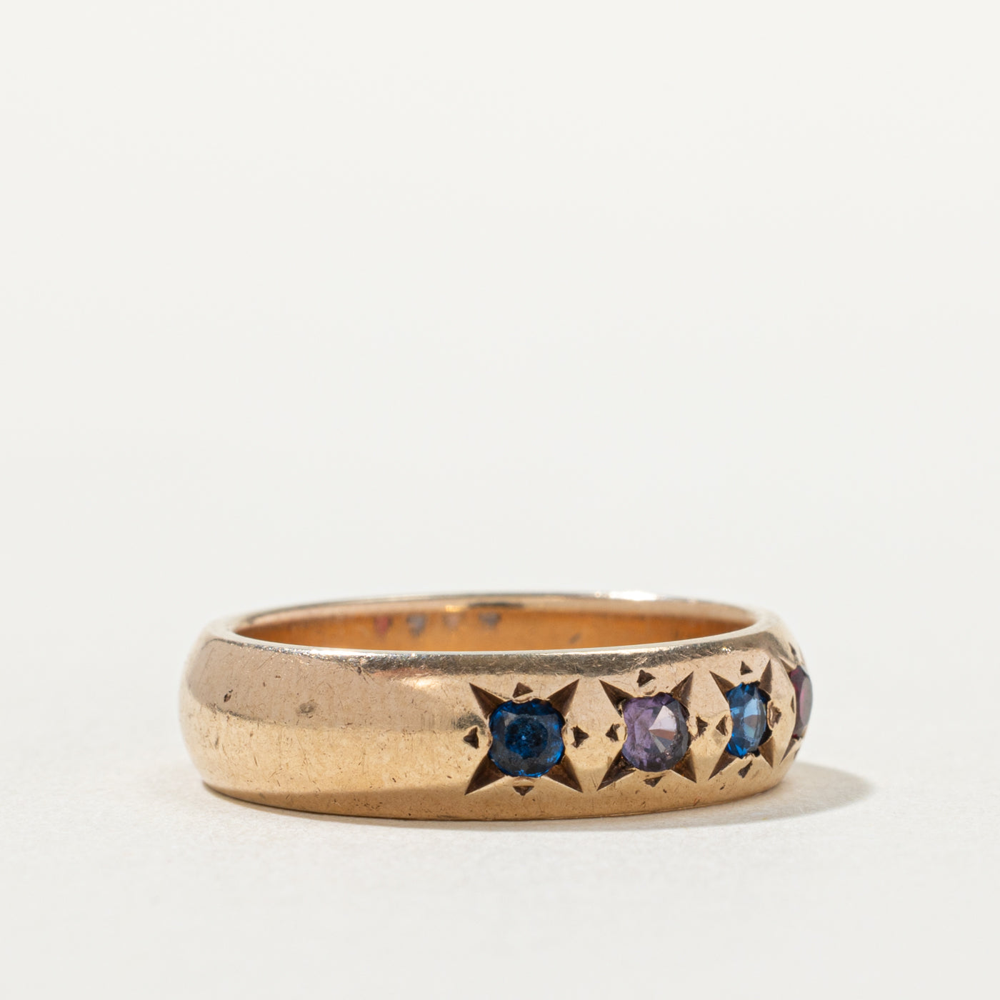 Star Set Four Stone Synthetic Gemstone Ring | 0.20ctw | 5.40mm | SZ 6.5