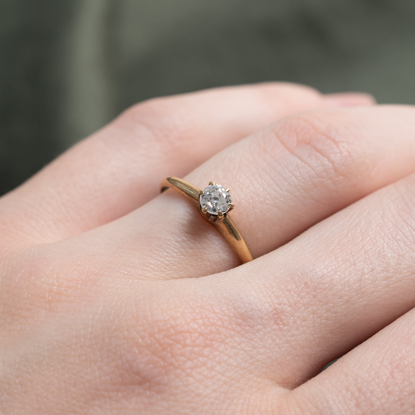 18K Solitaire Old European Cut Diamond Ring | 0.27ct | SZ 5.75