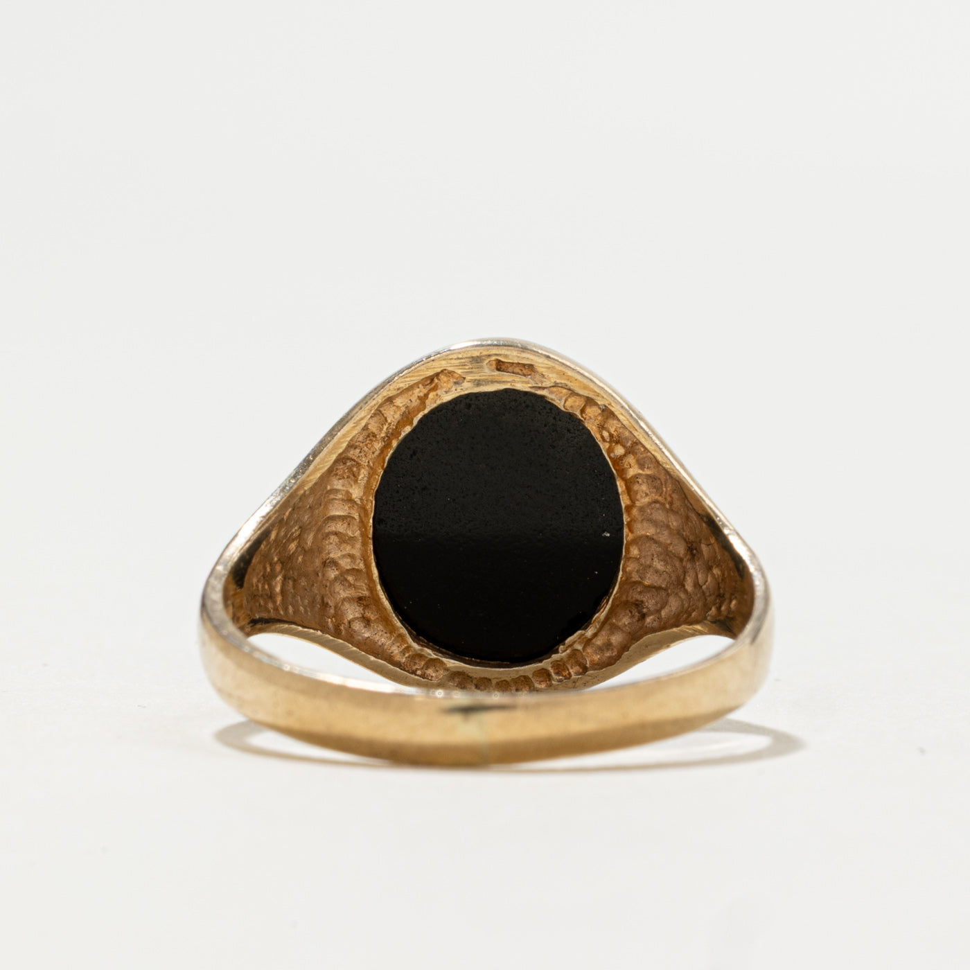 1979 London 9K Oval Onyx Signet Ring | 2.0ct | SZ 6.75