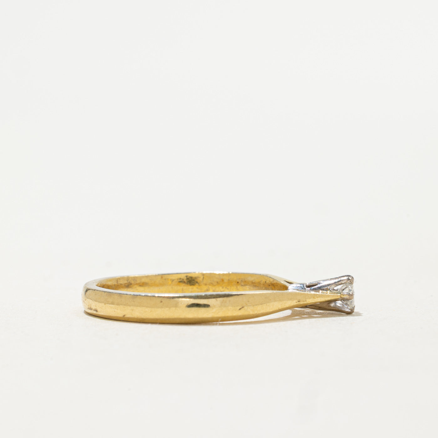 1991 Sheffield 18K Solitaire High Set Petite Ring | 0.08ct | SZ 5.5
