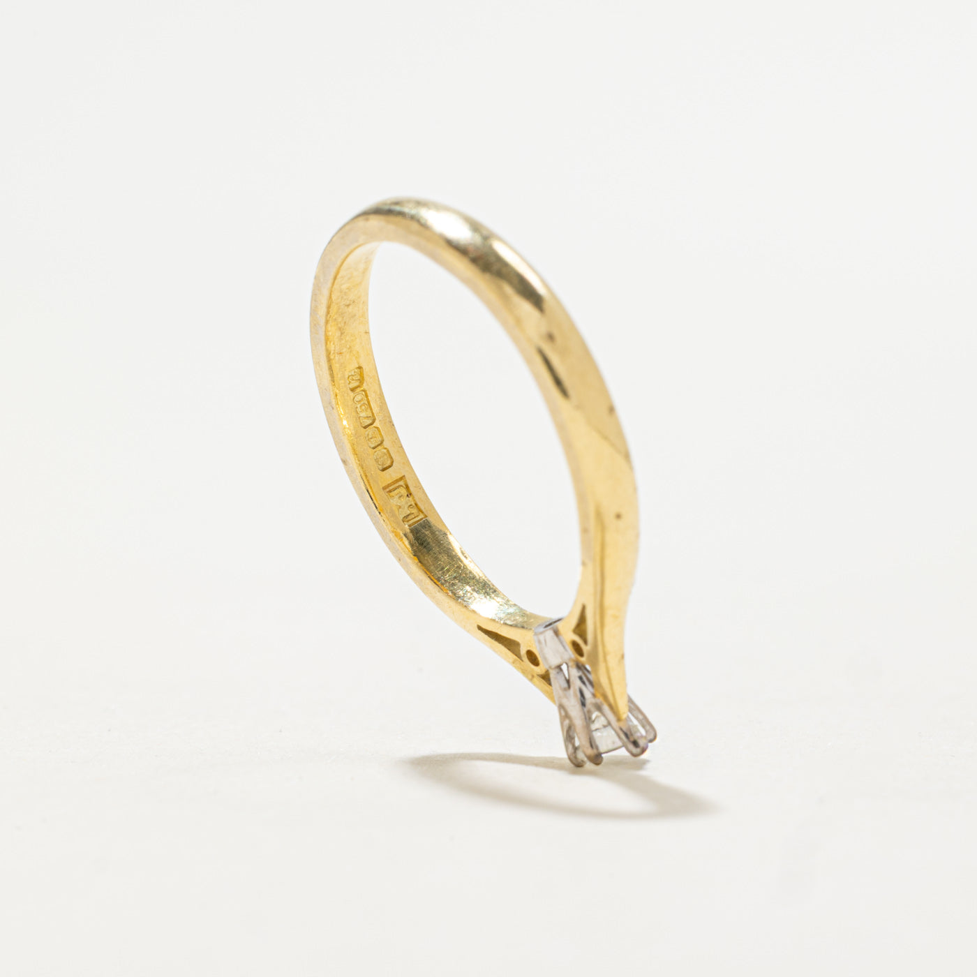 1991 Sheffield 18K Solitaire High Set Petite Ring | 0.08ct | SZ 5.5