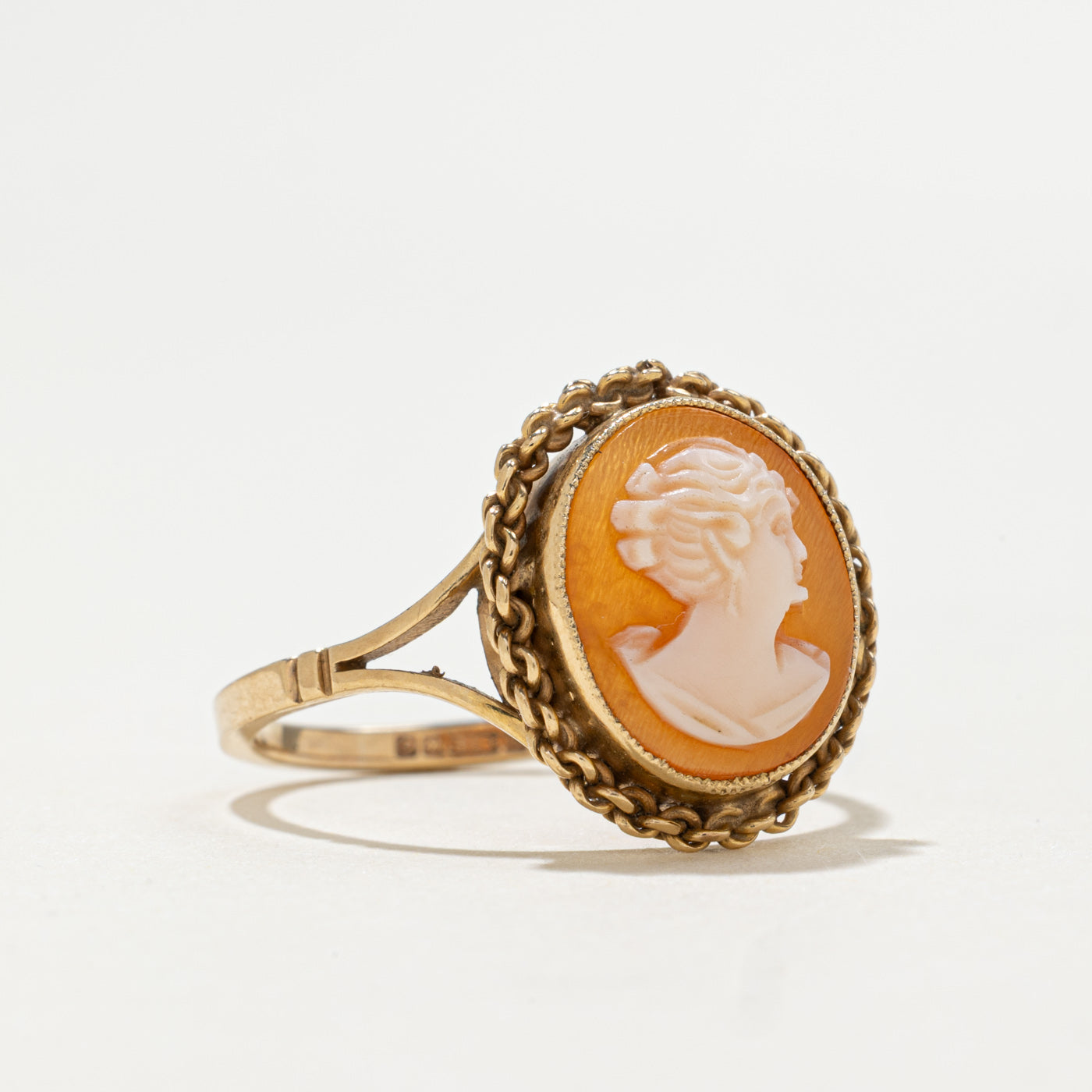 1963 Birmingham 9K Cameo Shell Ring | 1.0ct | SZ 8.5
