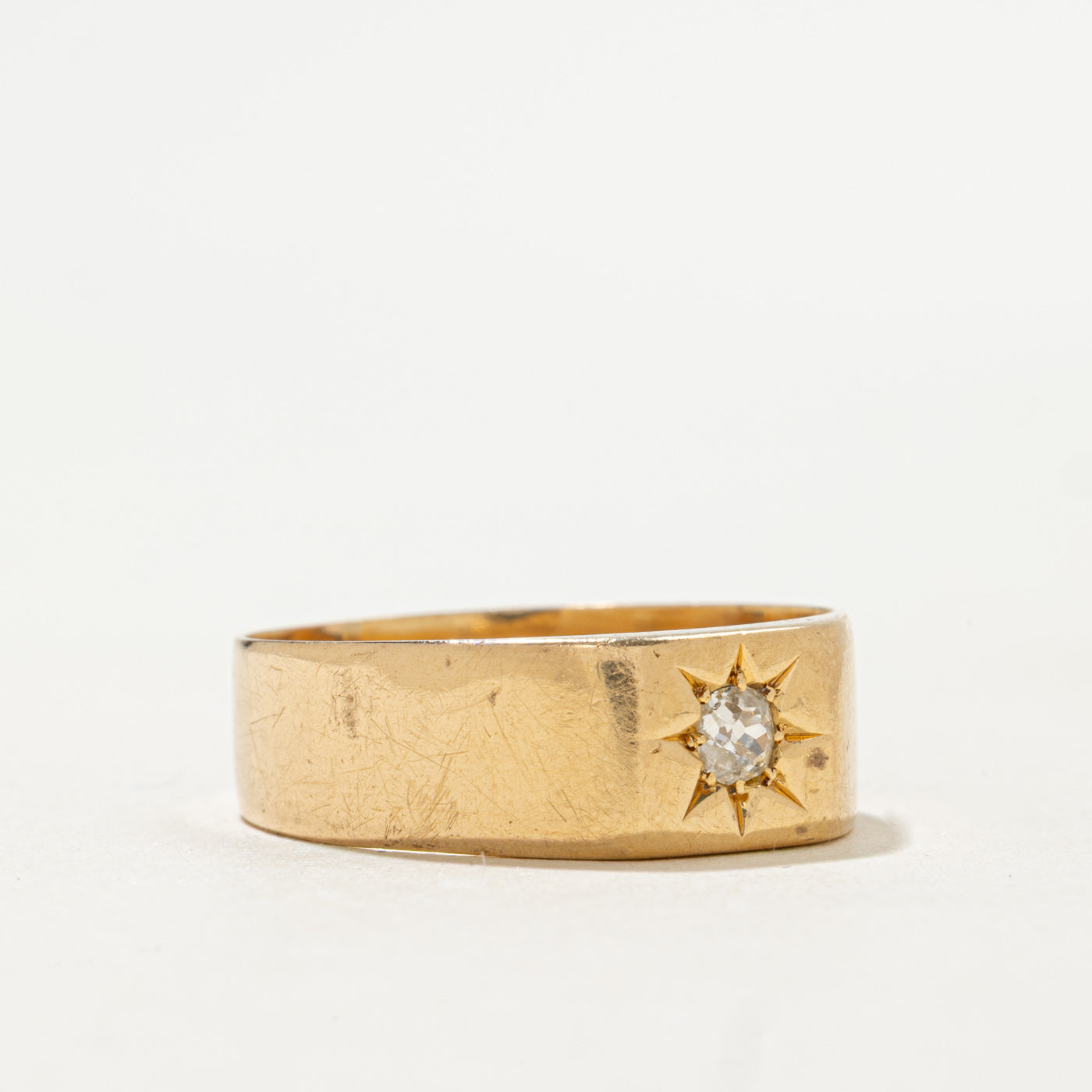 1922 London 18K Star Set Old Mine Cut Diamond Band | 0.14ct | SZ 10.75
