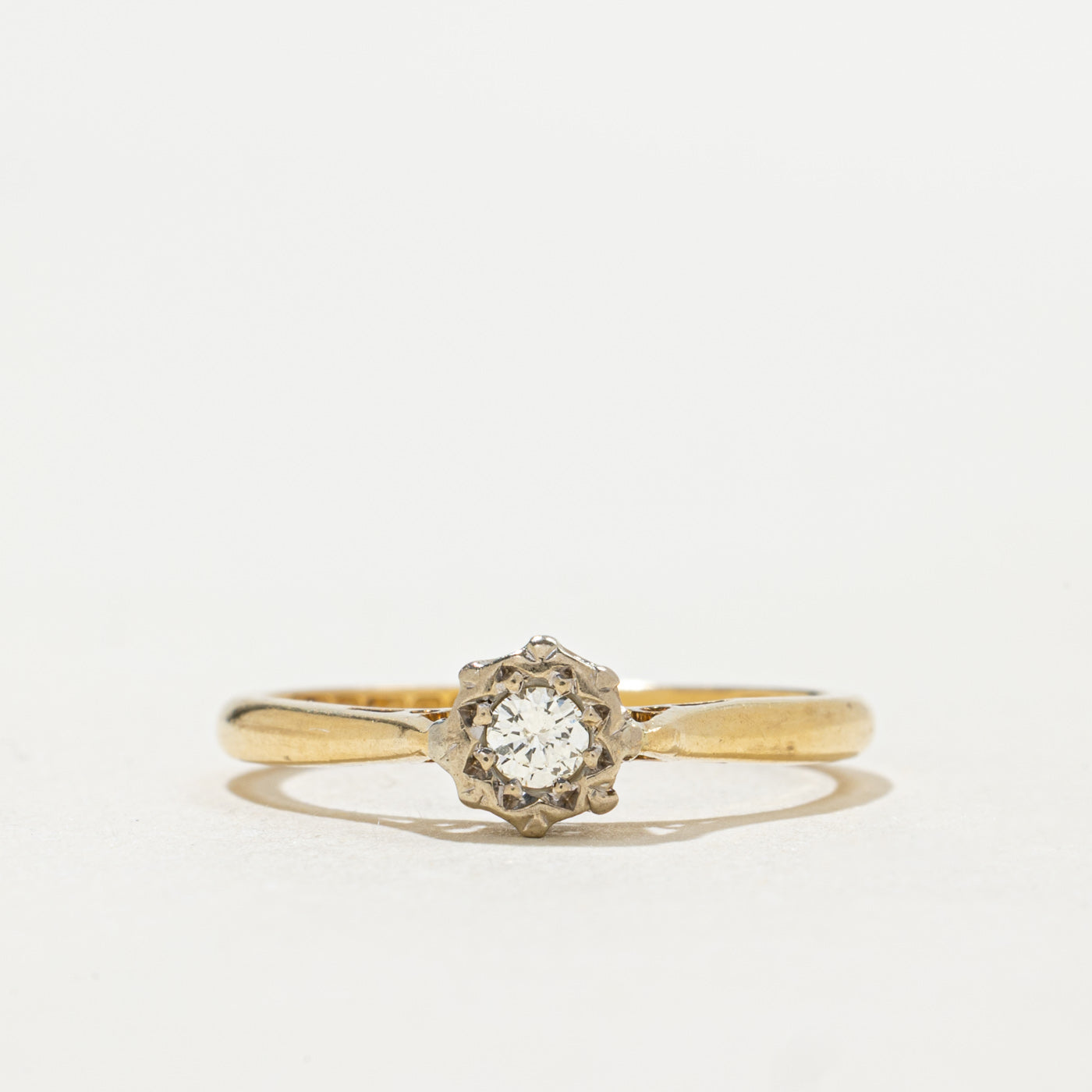 1966 Birmingam 18K Illusion Set Diamond Ring | 0.09ct | SZ 6.25