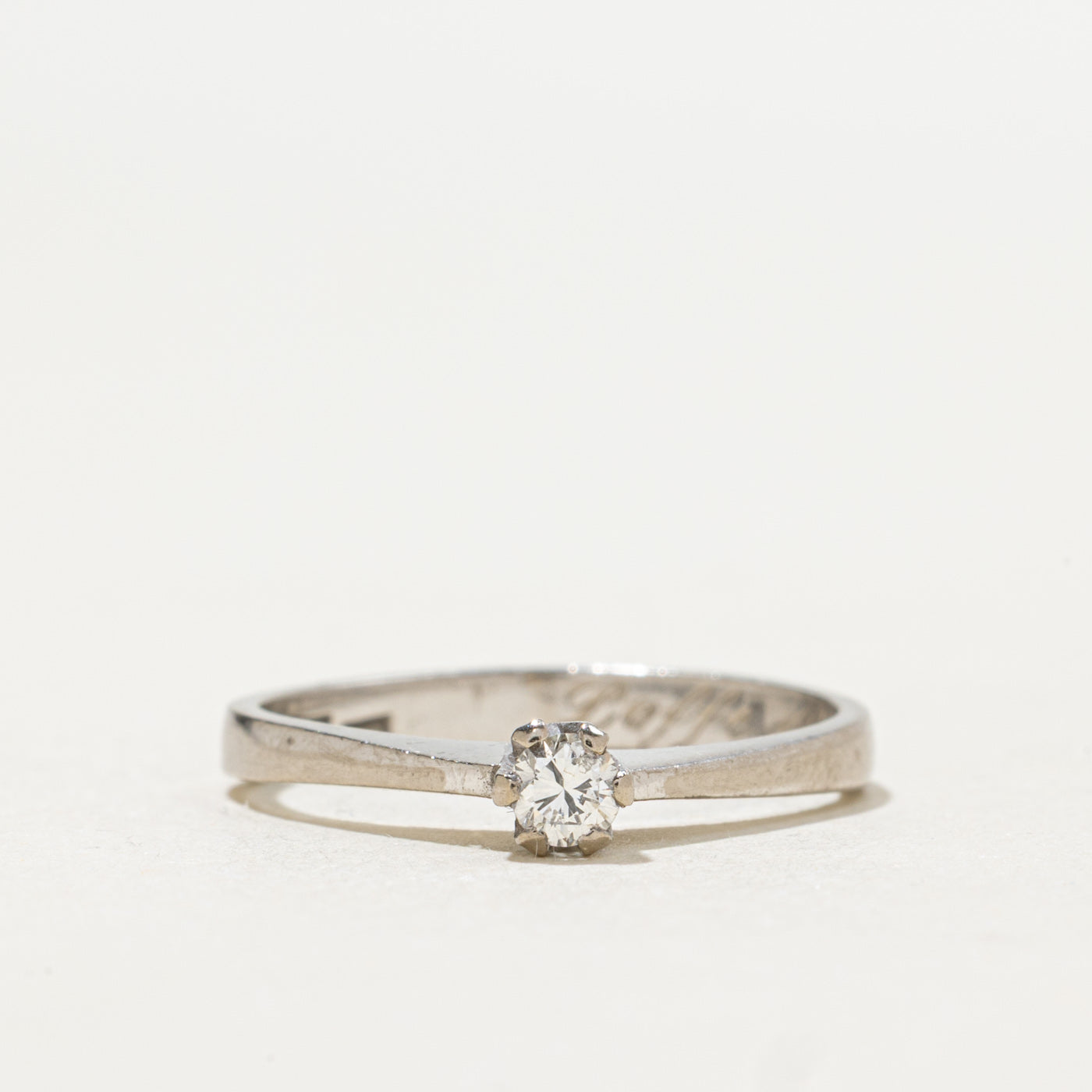 1957 Swedish 18K Petite Solitaire Diamond Ring | 0.08ct | SZ 5.5