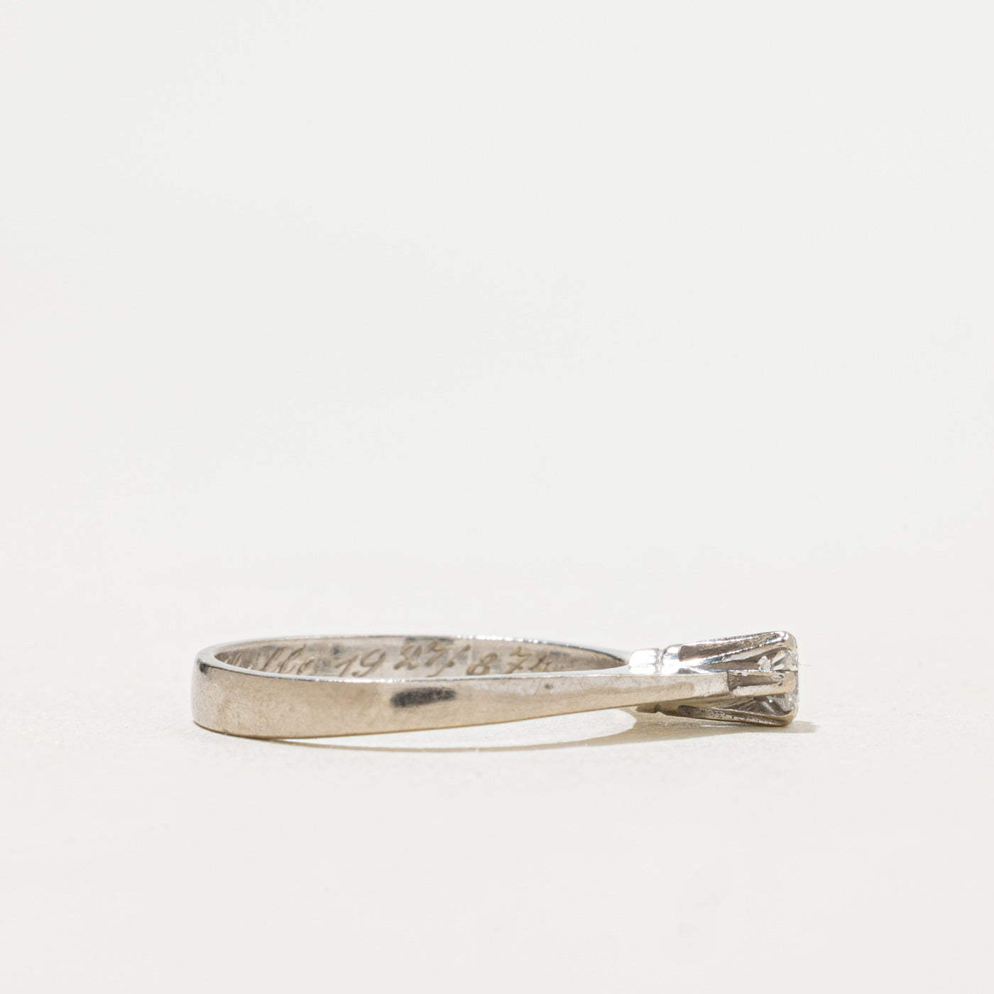 1957 Swedish 18K Petite Solitaire Diamond Ring | 0.08ct | SZ 5.5