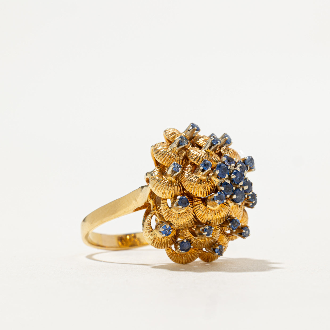 Vintage Italian Sapphire Cluster Cocktail Ring | 0.50ctw | SZ 7.0