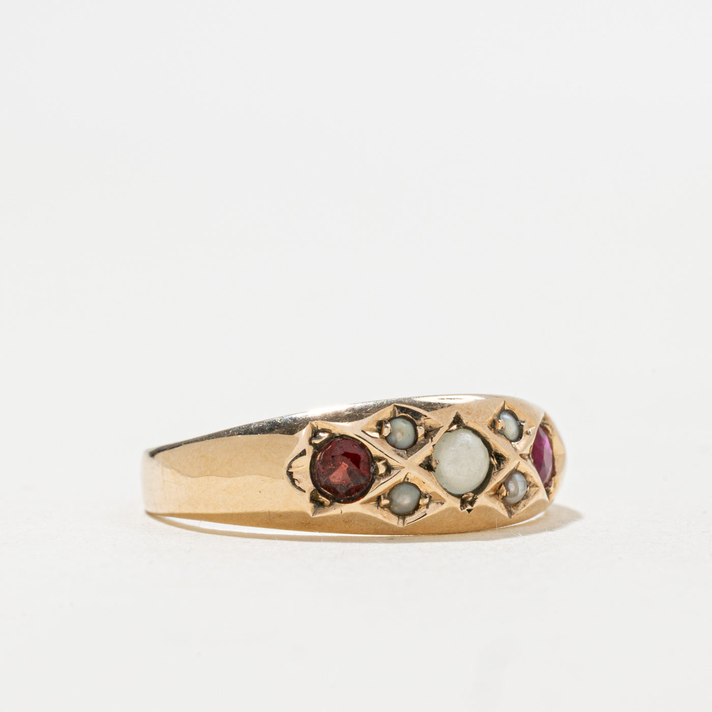 'Ryrie Bros.' Antique Multi Gemstone Cluster Ring | 0.16ctw | SZ 8.75
