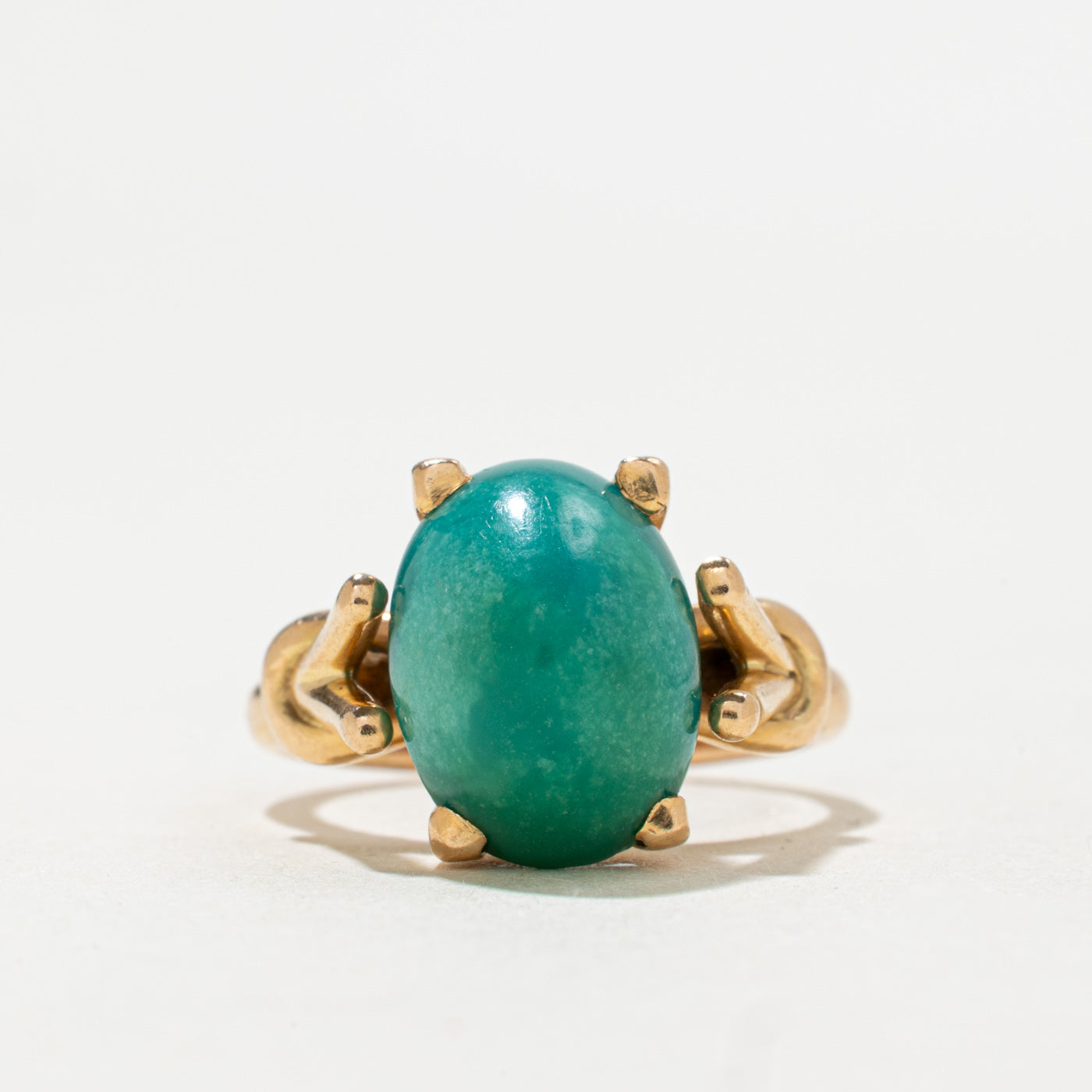 Egyptian 18K Simulated Turquoise Cocktail Ring | 5.50ct | SZ 5