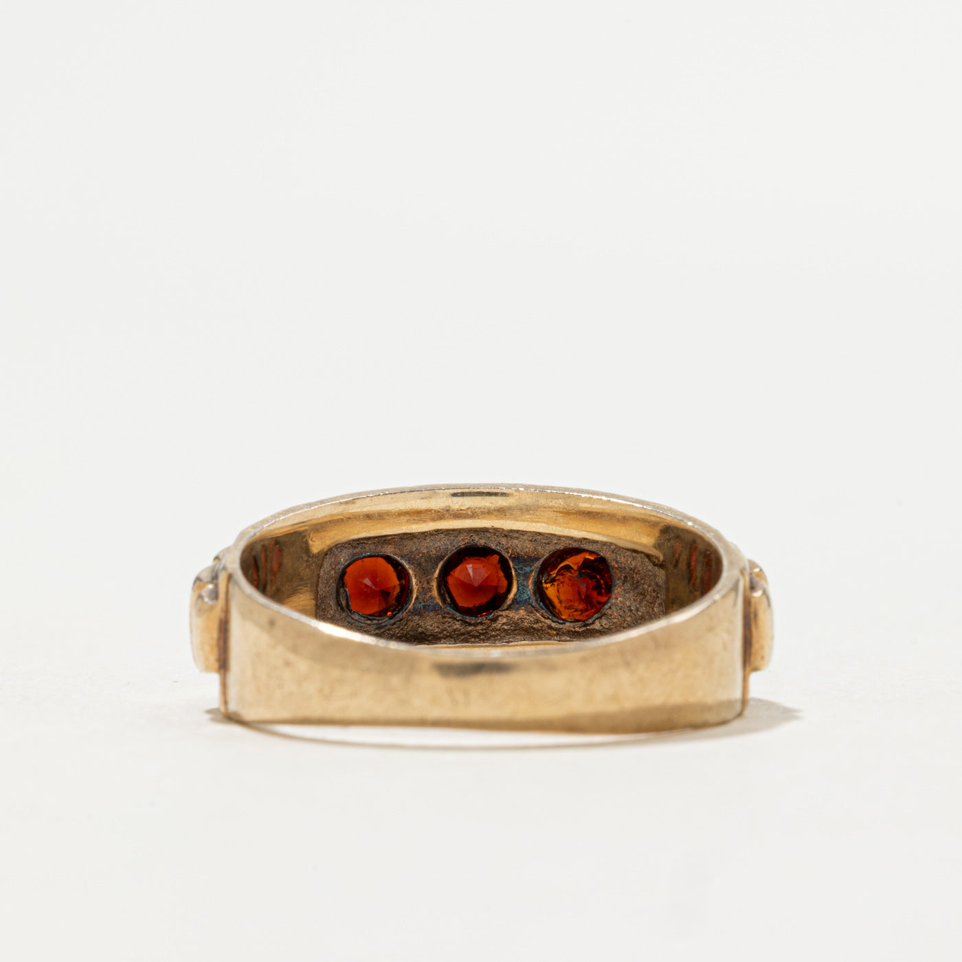 1973 Birmingham 9K Star Set Three Stone Garnet Ring | 0.50ctw | SZ 8.5