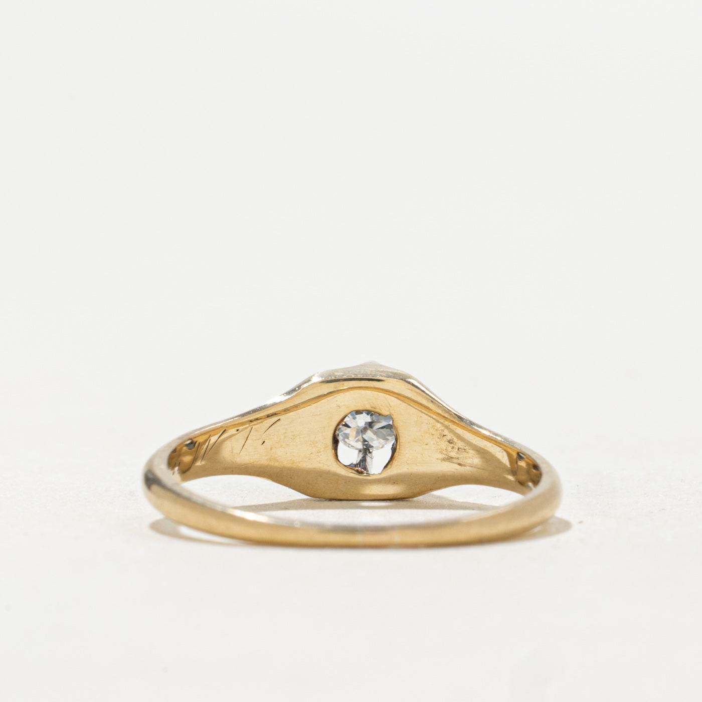 14K Old European Cut Belcher Set Diamond Ring | 0.14ct | SZ 3.5