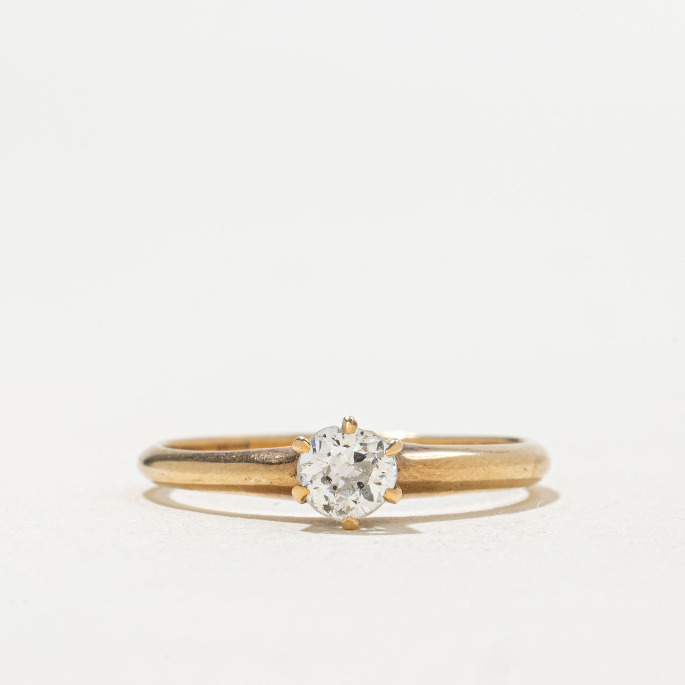 18K Solitaire Old European Cut Diamond Ring | 0.27ct | SZ 5.75