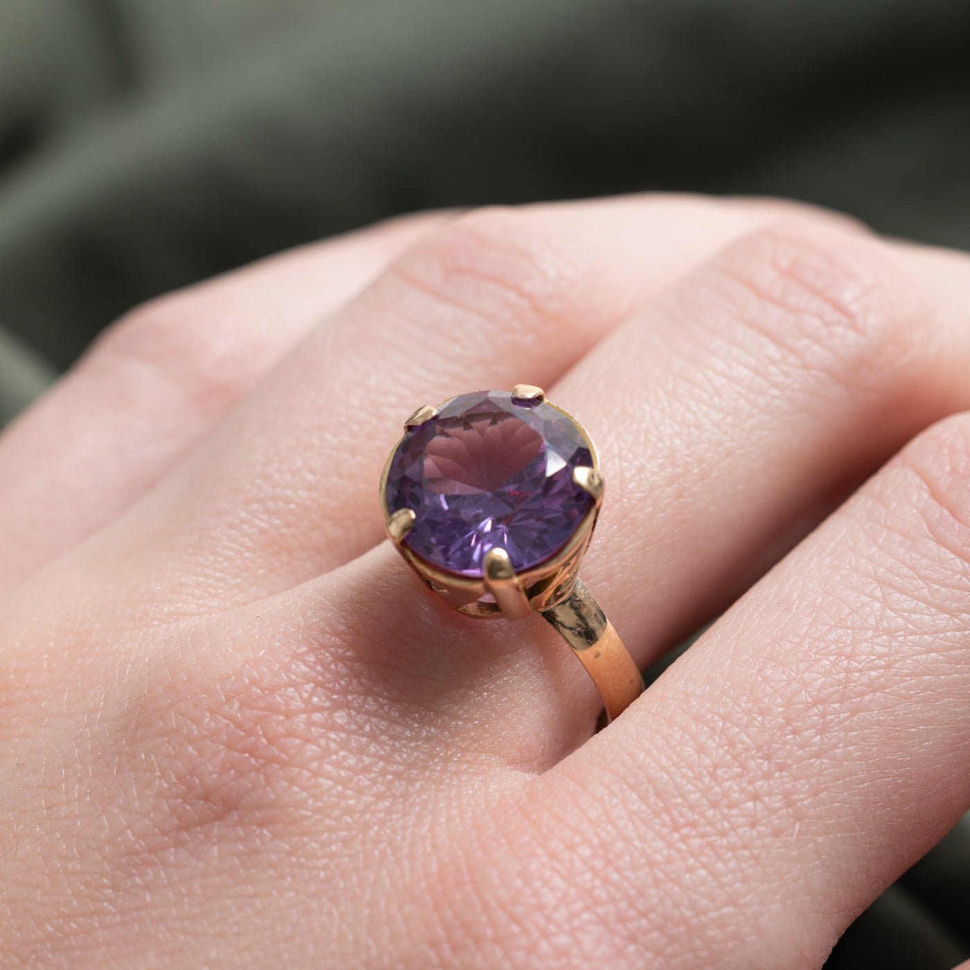 Bague solitaire en saphir synthétique taille ronde | 7,50 ct | Taille 8