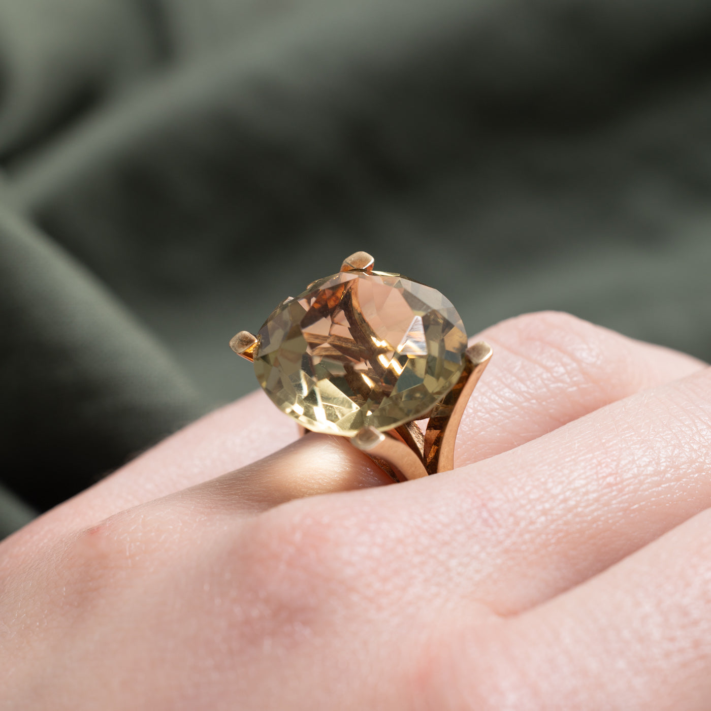 Solitaire Citrine Cocktail Ring | 20.00ct | SZ 5.5